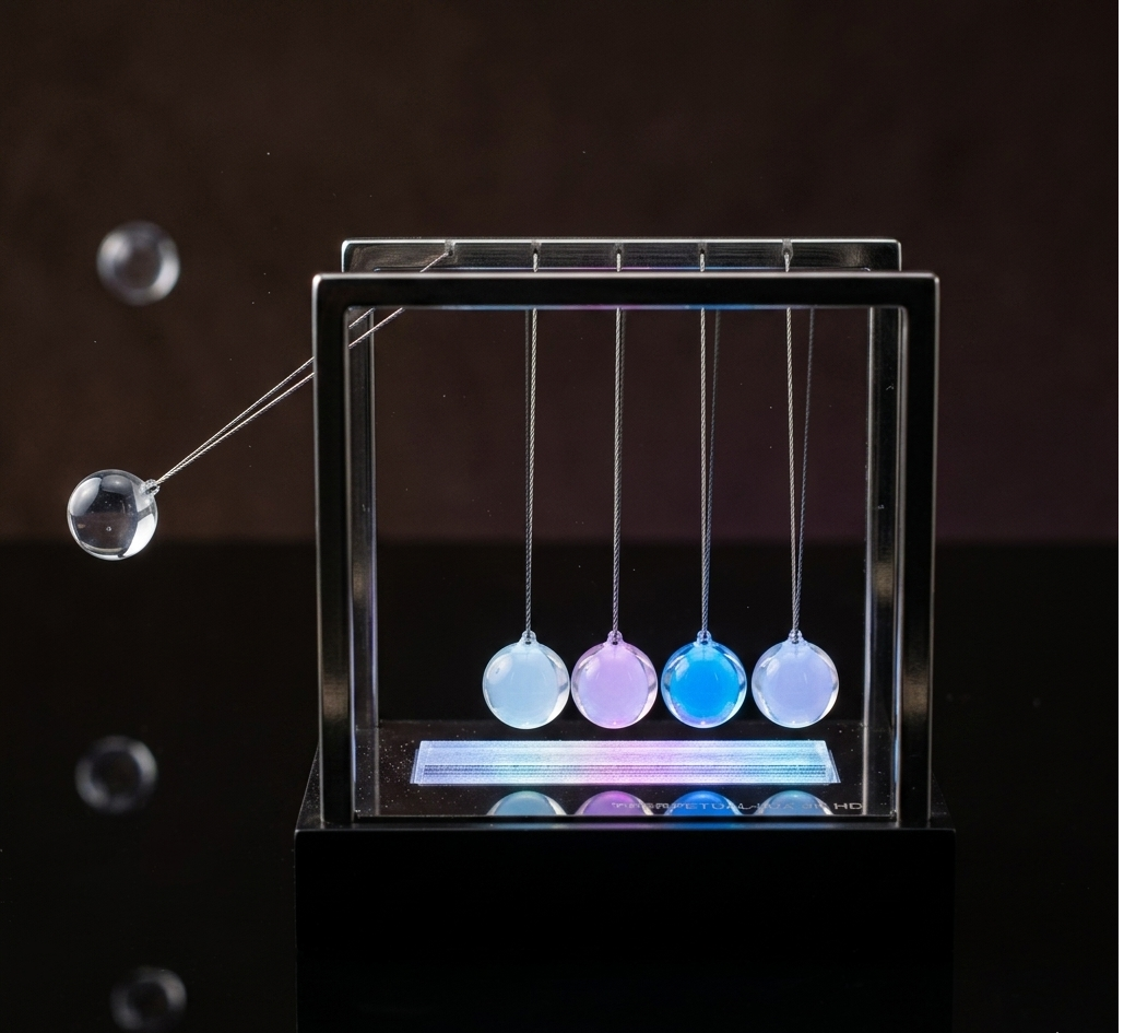 Newtons Cradle LED Light Up Kinetic Energy Home Office Science Toys Home Decor