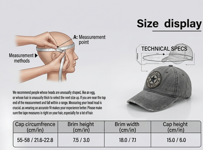 Fish Fear Hat For Men, Adjustable Embroidered Cotton Ponytail Baseball Cap