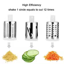 1pc Versatile Vegetable and Fruit Grater Slicer with Rotary Drum Design Heavy-Duty Vegetable & Fruit Drum Grater – Fast, Even, and Easy Slicing