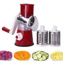 1pc Versatile Vegetable and Fruit Grater Slicer with Rotary Drum Design Heavy-Duty Vegetable & Fruit Drum Grater – Fast, Even, and Easy Slicing